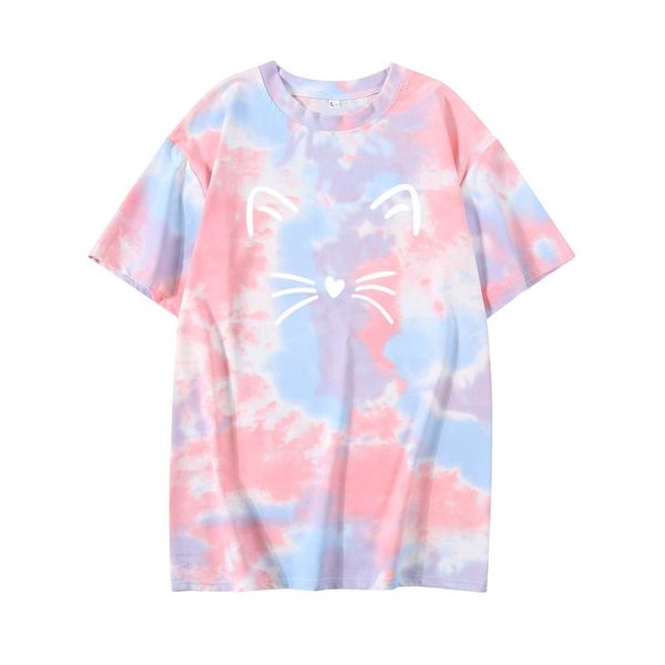 women's t-shirt cartoon anime cat pattern print tie dye female summer japan korean streetwear harajuku style casual fashion women, White
women's t-shirt cartoon anime cat pattern print tie dye female summer japan korean streetwear harajuku style casual fashion women, White