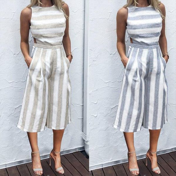 clubwear summer fashion cool casual womens rompers striped backless sleeveless playsuit trousers, Black;white
clubwear summer fashion cool casual womens rompers striped backless sleeveless playsuit trousers, Black;white