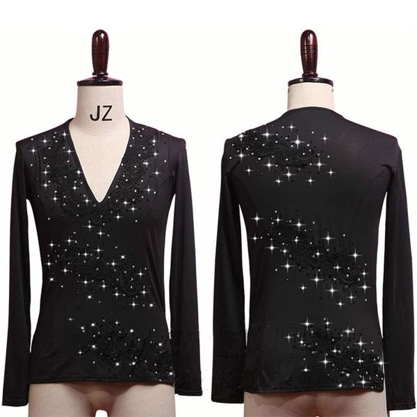 shiny rhinestones latin dance black v-neck men dance shirt ballroom latin dancing clothes professional competition dancewear, Black;red
shiny rhinestones latin dance black v-neck men dance shirt ballroom latin dancing clothes professional competition dancewear, Black;red