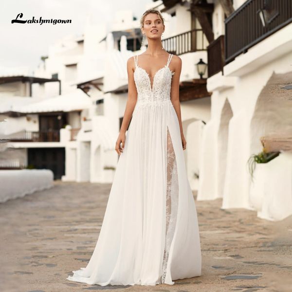 new side slit boho wedding 2021 backless chiffon bride spaghetti strap weeding gowns robe de mariee pg2v, White
new side slit boho wedding 2021 backless chiffon bride spaghetti strap weeding gowns robe de mariee pg2v, White