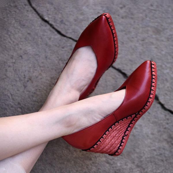 dress shoes artmu origional retro rope pointed toe women red high heels genuine leather handmade wedge 2021, Black
dress shoes artmu origional retro rope pointed toe women red high heels genuine leather handmade wedge 2021, Black