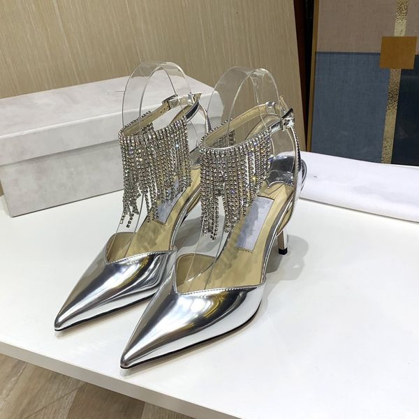luxury women crystal sandal high heel 8.5 cm fringe designer ladies selxy elegant fashion simple trend, Black
luxury women crystal sandal high heel 8.5 cm fringe designer ladies selxy elegant fashion simple trend, Black