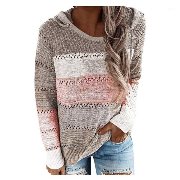 women hooded lightweight knit sweater long sleeve stripe pullover crewneck knitted jumper soft women's sweaters, White;black
women hooded lightweight knit sweater long sleeve stripe pullover crewneck knitted jumper soft women's sweaters, White;black