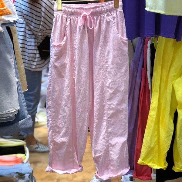 women's pants & capris kymakutu 2021 candy color thin high waist women clothes pockets elastic wide female korea fashion trousers ladie, Black;white
women's pants & capris kymakutu 2021 candy color thin high waist women clothes pockets elastic wide female korea fashion trousers ladie, Black;white