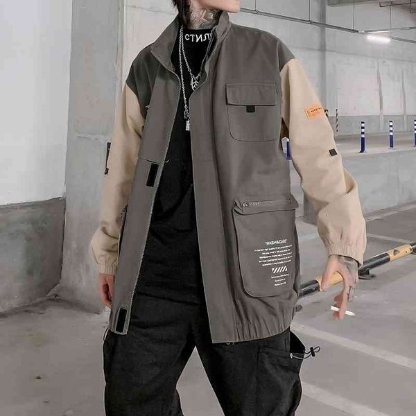 men's jackets patchwork men streetwear harajuku windbreaker overcoat male casual coat hip hop street outwear abz584 gh8j, Black;brown
men's jackets patchwork men streetwear harajuku windbreaker overcoat male casual coat hip hop street outwear abz584 gh8j, Black;brown