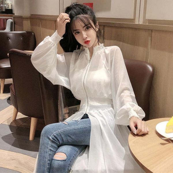 women's trench coats mesh irregular ruffled blouses spliced pleated gauze chiffon shirts dress sunscreen cardigan zipper jacket flare s, Tan;black
women's trench coats mesh irregular ruffled blouses spliced pleated gauze chiffon shirts dress sunscreen cardigan zipper jacket flare s, Tan;black