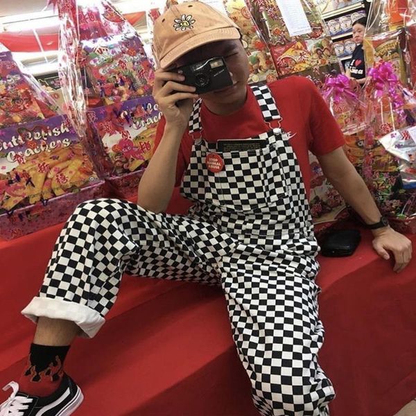 women's jumpsuits & rompers fashion pockets plaid slim casual jumpsuit women 2021 summer loose strap overalls female clothes, Black;white
women's jumpsuits & rompers fashion pockets plaid slim casual jumpsuit women 2021 summer loose strap overalls female clothes, Black;white