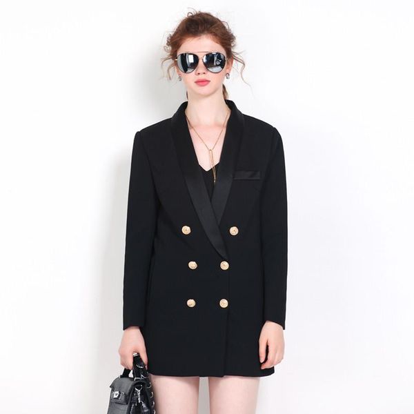 women's suits & blazers fashion 2021 notched long sleeve buttons double breasted blazer thick fabric black outerwear, White;black
women's suits & blazers fashion 2021 notched long sleeve buttons double breasted blazer thick fabric black outerwear, White;black