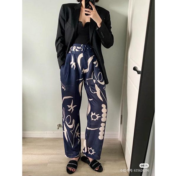 women's pants & capris women printed casual high waist wide leg spring and summer 2021, Black;white
women's pants & capris women printed casual high waist wide leg spring and summer 2021, Black;white