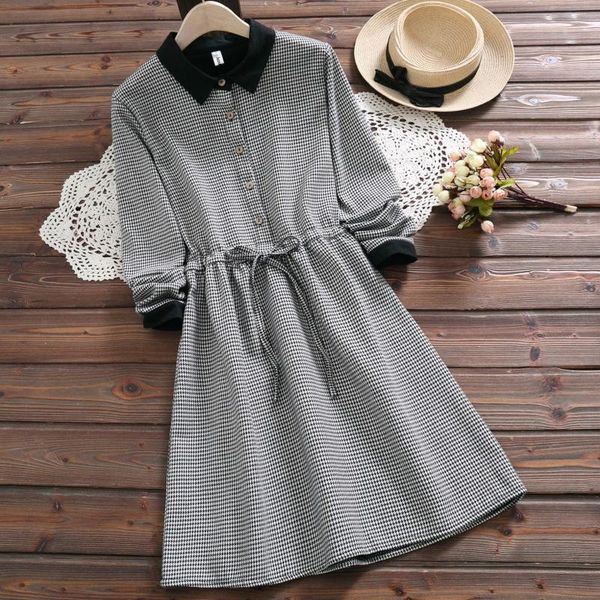 casual dresses 2021 spring dress sweet simple houndstooth colorblock lace up long sleeve, Black;gray
casual dresses 2021 spring dress sweet simple houndstooth colorblock lace up long sleeve, Black;gray