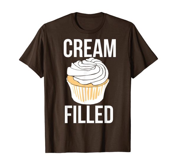 Cream Filled shirt funny cupcake crude humor t-shirt, White;black 
Cream Filled shirt funny cupcake crude humor t-shirt, White;black