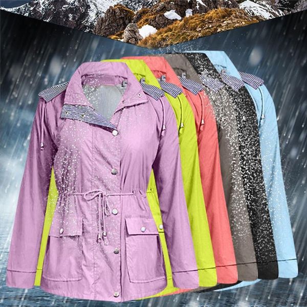women's jackets fashion women jacket solid rain outdoor plus waterproof hooded raincoat windproof zipper coat female clothing, Black;brown
women's jackets fashion women jacket solid rain outdoor plus waterproof hooded raincoat windproof zipper coat female clothing, Black;brown
