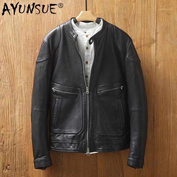 men's leather & faux ayunsue sheepskin coat genuine jacket men spring autumn short motorcycle biker fashion mg9-k9115 kj4427, Black
men's leather & faux ayunsue sheepskin coat genuine jacket men spring autumn short motorcycle biker fashion mg9-k9115 kj4427, Black