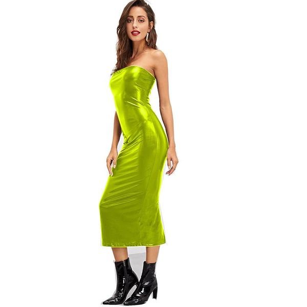 18 colors fashion shining tube long dress women party strapless pencil vestido summer faux leather off shoulder skinny dress, Black;gray
18 colors fashion shining tube long dress women party strapless pencil vestido summer faux leather off shoulder skinny dress, Black;gray