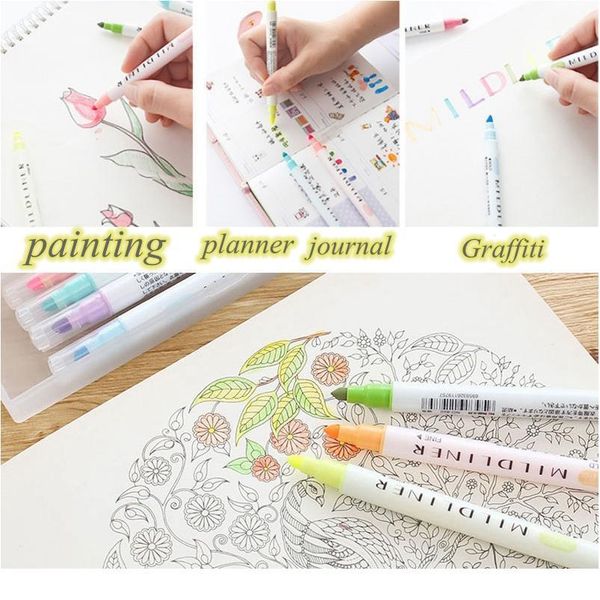 12pcs/set japanese milkliner pens milk liner double headed fluorescent pen cute art color highlighter drawing qylsyu
12pcs/set japanese milkliner pens milk liner double headed fluorescent pen cute art color highlighter drawing qylsyu