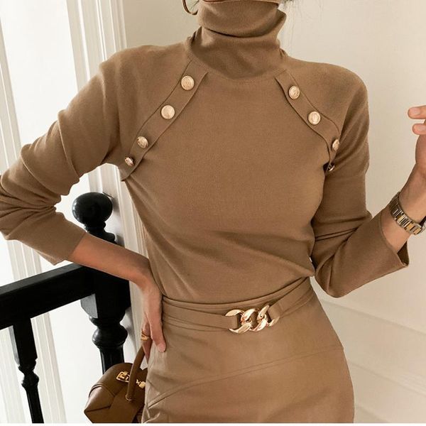 Women's Sweaters SuperAen Autumn Winter French Solid Turtleneck Metal Button Slim Fitting Full Bottomed Shirt Warm Knitted Sweater Women, White;black
Women's Sweaters SuperAen Autumn Winter French Solid Turtleneck Metal Button Slim Fitting Full Bottomed Shirt Warm Knitted Sweater Women, White;black