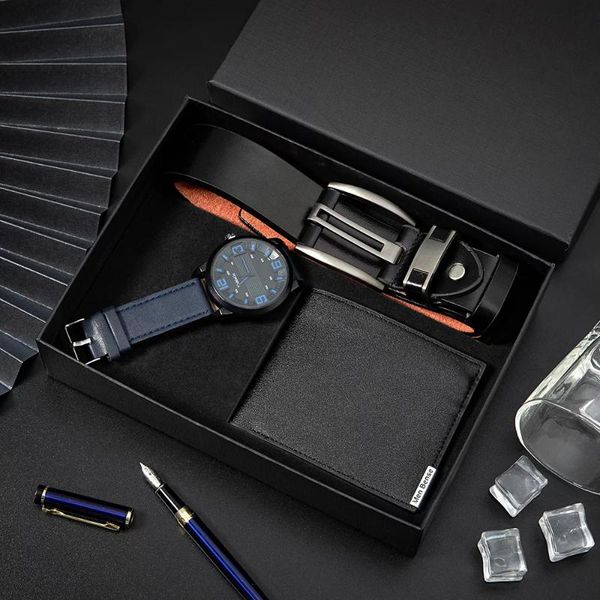 wristwatches men watch gifts set belt wallet fashion quartz wristwatch luxury big dial sport watches suit for men's father, Slivery;brown 
wristwatches men watch gifts set belt wallet fashion quartz wristwatch luxury big dial sport watches suit for men's father, Slivery;brown