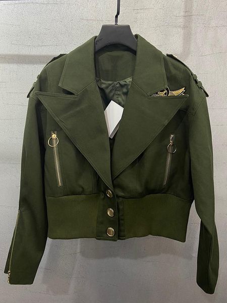 women's jackets 2021 autumn vintage solid green embroidery short jacket women drop shoulder pocket sleeve cuff with zipper coat, Black;brown
women's jackets 2021 autumn vintage solid green embroidery short jacket women drop shoulder pocket sleeve cuff with zipper coat, Black;brown