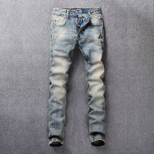 2021 new vintage classical retro washed slim fit little elastic denim pants 98% cotton fashion men basic buttons jeans 70nc, Blue
2021 new vintage classical retro washed slim fit little elastic denim pants 98% cotton fashion men basic buttons jeans 70nc, Blue