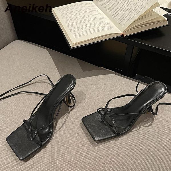 aneikeh 2021 women shoe fashion new pu thin heels sandals cross-tie gladiator lace-up concise solid ankle strap black size 35-39
aneikeh 2021 women shoe fashion new pu thin heels sandals cross-tie gladiator lace-up concise solid ankle strap black size 35-39
