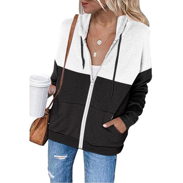 women's hoodies & sweatshirts women hoodie autumn casual hooded splicing harajuku plus size zipper draped with pockets jacket coat suda, Black
women's hoodies & sweatshirts women hoodie autumn casual hooded splicing harajuku plus size zipper draped with pockets jacket coat suda, Black
