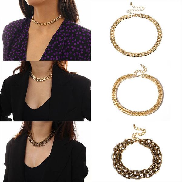 chains european and american hip-hop double buckle thick chain female retro exaggerated metal multilayer necklace, Silver
chains european and american hip-hop double buckle thick chain female retro exaggerated metal multilayer necklace, Silver