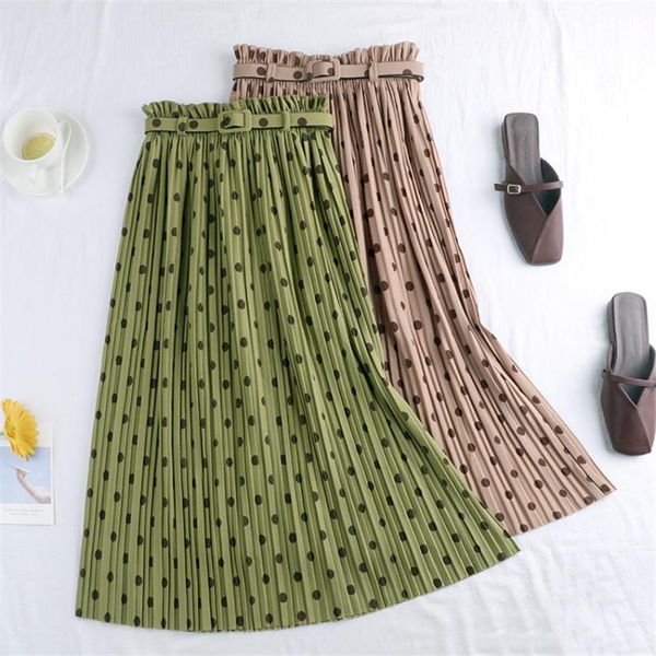 skirts gowyimmes autumn winter fashion women dot skirt with sashes lady high waist pleated female midi long retro p529, Black
skirts gowyimmes autumn winter fashion women dot skirt with sashes lady high waist pleated female midi long retro p529, Black