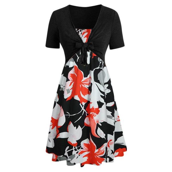 plus size dresses summer women's dress fashion short sleeve bow knot bandage flower print a-line elegant party vestidos#fs, Black
plus size dresses summer women's dress fashion short sleeve bow knot bandage flower print a-line elegant party vestidos#fs, Black