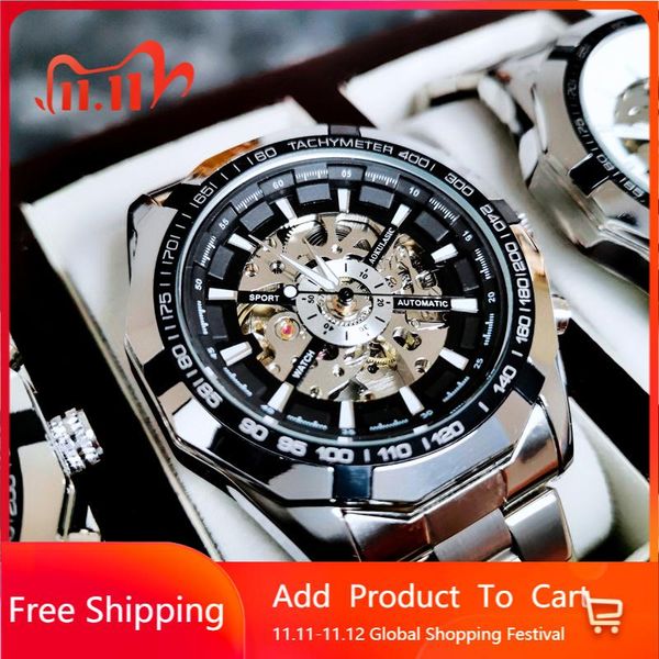 wristwatches business skeleton automatic mechanical watch men stainless steel bracelet sport watches man luxury male clock chinese wristwatc, Slivery;brown
wristwatches business skeleton automatic mechanical watch men stainless steel bracelet sport watches man luxury male clock chinese wristwatc, Slivery;brown