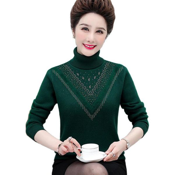 women's sweaters winter fashion middle-aged lady turtleneck sweater loose long sleeve pullover women plus velvet warm knitted r581, White;black
women's sweaters winter fashion middle-aged lady turtleneck sweater loose long sleeve pullover women plus velvet warm knitted r581, White;black