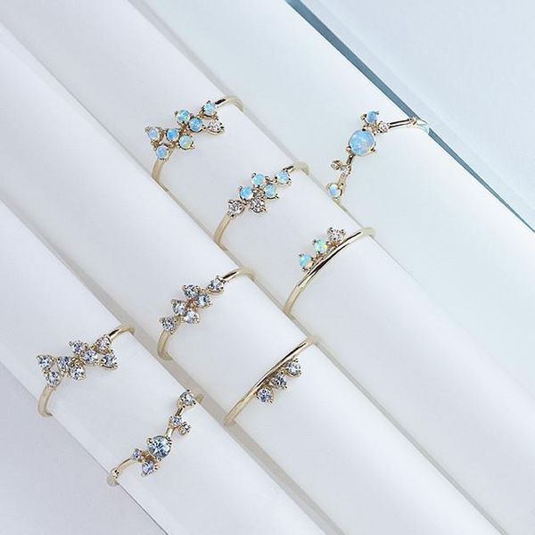 wedding rings minimal delicate dainty women girl finger jewelry stone cluster cz white fire opal gold color fashion small ring, Slivery;golden
wedding rings minimal delicate dainty women girl finger jewelry stone cluster cz white fire opal gold color fashion small ring, Slivery;golden