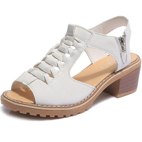 sandals nice summer korean fashion rough with the roman female students fish mouth shoes hollow out women, Black
sandals nice summer korean fashion rough with the roman female students fish mouth shoes hollow out women, Black
