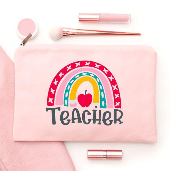 cosmetic bags & cases rainbow teacher pink bag women fashion casual zipper makeup pouch handbag female storage teacher's day gifts
cosmetic bags & cases rainbow teacher pink bag women fashion casual zipper makeup pouch handbag female storage teacher's day gifts