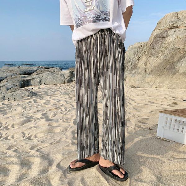 men's pants summer thin pleated wide-leg ice silk breathable pendant comfortable loose casual hipster men, Black
men's pants summer thin pleated wide-leg ice silk breathable pendant comfortable loose casual hipster men, Black