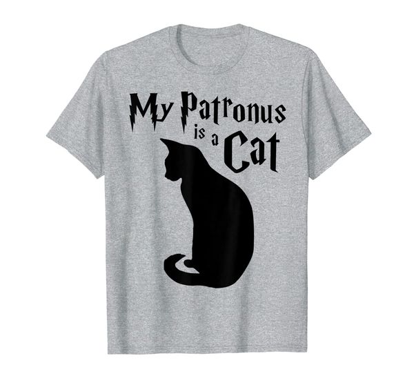 my patronus is a black cat - funny cat lover gift t-shirt, White;black 
my patronus is a black cat - funny cat lover gift t-shirt, White;black