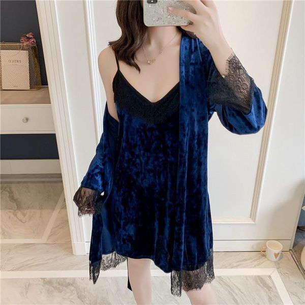 women's sleepwear navy blue women velour kimono robe sets 2pcs lace v-neck nightdress&bathrobe bride dressing gown home wear, Black;red
women's sleepwear navy blue women velour kimono robe sets 2pcs lace v-neck nightdress&bathrobe bride dressing gown home wear, Black;red