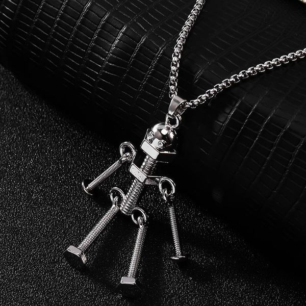 pendant necklaces european and american retro funny limbs robot necklace men's hip-hop rock party jewelry gift, Silver
pendant necklaces european and american retro funny limbs robot necklace men's hip-hop rock party jewelry gift, Silver