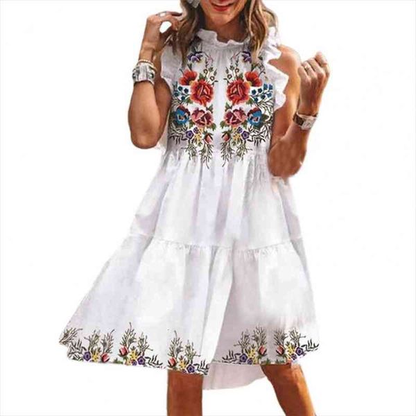 summer fashion bohemian cotton women dresses floral print loose sleeveless ruffle knee length streetwear for party, Black;gray
summer fashion bohemian cotton women dresses floral print loose sleeveless ruffle knee length streetwear for party, Black;gray