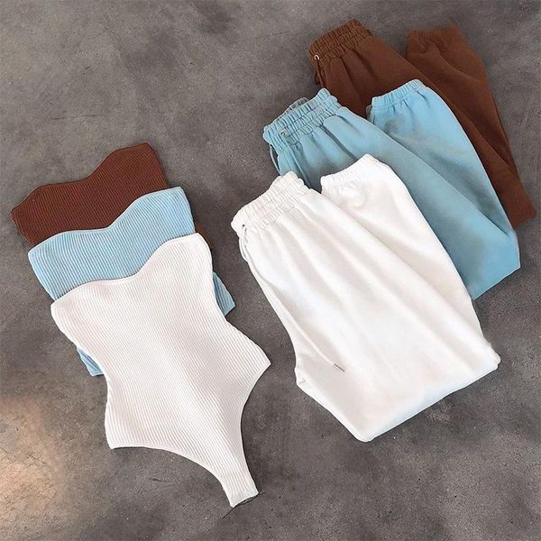 women's two piece pants slash neck knitted playsuit romper with trousers sets women 2021 streetwear sweatpants tracksuit sweatshirt, White
women's two piece pants slash neck knitted playsuit romper with trousers sets women 2021 streetwear sweatpants tracksuit sweatshirt, White