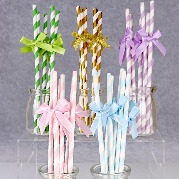 disposable dinnerware 5/6pcs biodegradable stripes paper straws drinking with bow wedding birthday party decoration
disposable dinnerware 5/6pcs biodegradable stripes paper straws drinking with bow wedding birthday party decoration