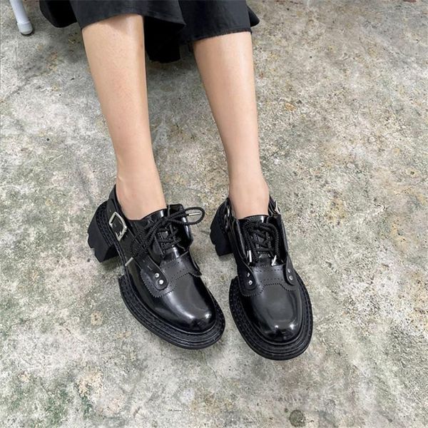 2021 spring and summer retro belt buckle small leather shoes with thick soles casual shoes handsome women's single, Black
2021 spring and summer retro belt buckle small leather shoes with thick soles casual shoes handsome women's single, Black