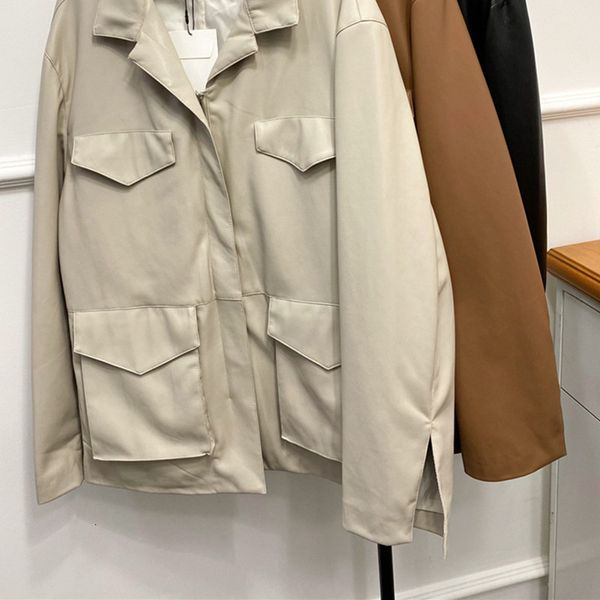 2021 new early autumn women's jacket faux leather zipper multi-pocket solid color cuff slits loose female coat owf0, Black
2021 new early autumn women's jacket faux leather zipper multi-pocket solid color cuff slits loose female coat owf0, Black