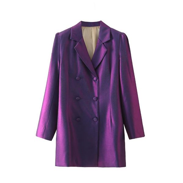 women's suits & blazers women solid purple long blazer coat vintage notched collar pocket 2021 fashion female casual chic, White;black
women's suits & blazers women solid purple long blazer coat vintage notched collar pocket 2021 fashion female casual chic, White;black
