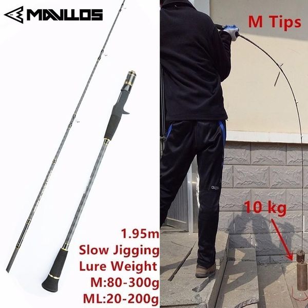 mavllos 1.95m slow jigging fishing rod casting spinning fishing rod 2 section l.w. 30-300g carbon saltwater slow jigging
mavllos 1.95m slow jigging fishing rod casting spinning fishing rod 2 section l.w. 30-300g carbon saltwater slow jigging