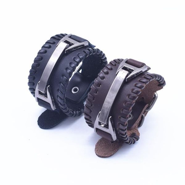 charm bracelets european and american fashion hand-woven rope black with brown leather bracelet men women jewelry pulseras, Golden;silver
charm bracelets european and american fashion hand-woven rope black with brown leather bracelet men women jewelry pulseras, Golden;silver