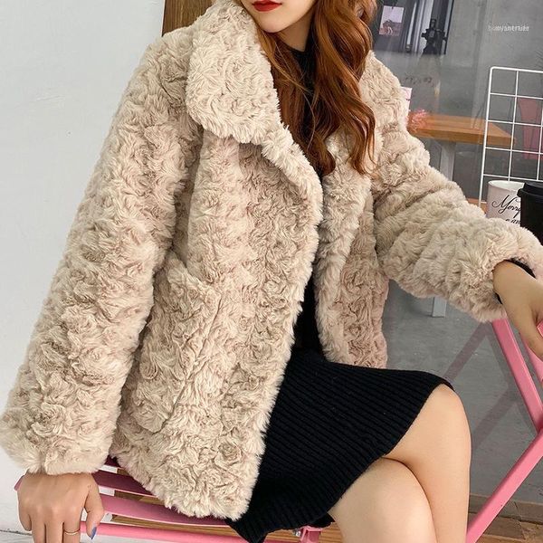 women's fur & faux women 2021 autumn winter lamb sheepskin coat female casual warm jacket ladies fashion fake wool outerwear c1411, Black
women's fur & faux women 2021 autumn winter lamb sheepskin coat female casual warm jacket ladies fashion fake wool outerwear c1411, Black