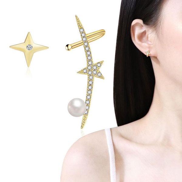stud sipengjel trendy cubic zirconia white pearl cuff earrings crystal star for women korean simple jewelry, Golden;silver
stud sipengjel trendy cubic zirconia white pearl cuff earrings crystal star for women korean simple jewelry, Golden;silver