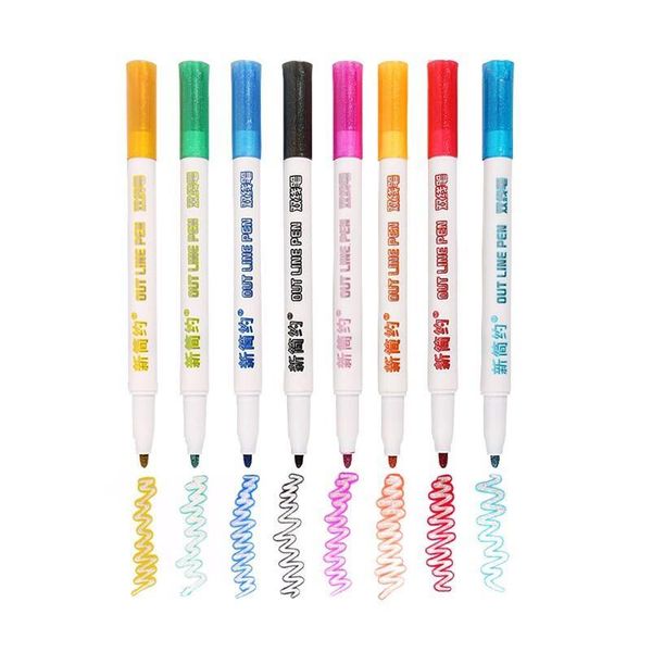 8pcs/set double line pen highlighter fluorescent marker out line pen color student multicolor hand note pen for scra jllccn
8pcs/set double line pen highlighter fluorescent marker out line pen color student multicolor hand note pen for scra jllccn