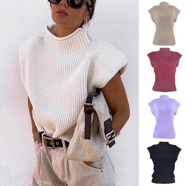 turtleneck sleeveless women vest sweater 2021 white casual pads autumn jumper 2021 shoulder knitted loose pullover winter c4s0, White;black
turtleneck sleeveless women vest sweater 2021 white casual pads autumn jumper 2021 shoulder knitted loose pullover winter c4s0, White;black