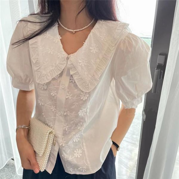 women's blouses & shirts french retro white shirt design niche short doll collar puff sleeve embroidered top
women's blouses & shirts french retro white shirt design niche short doll collar puff sleeve embroidered top